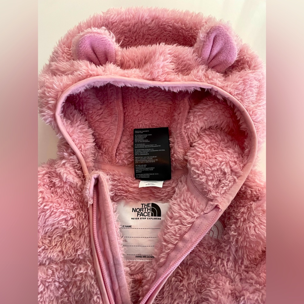 The North Face Pink Teddy Bear Coverall Size 12-18 Months